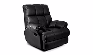 Casa Manual Recliner for Living Room (Single Seater, Black)