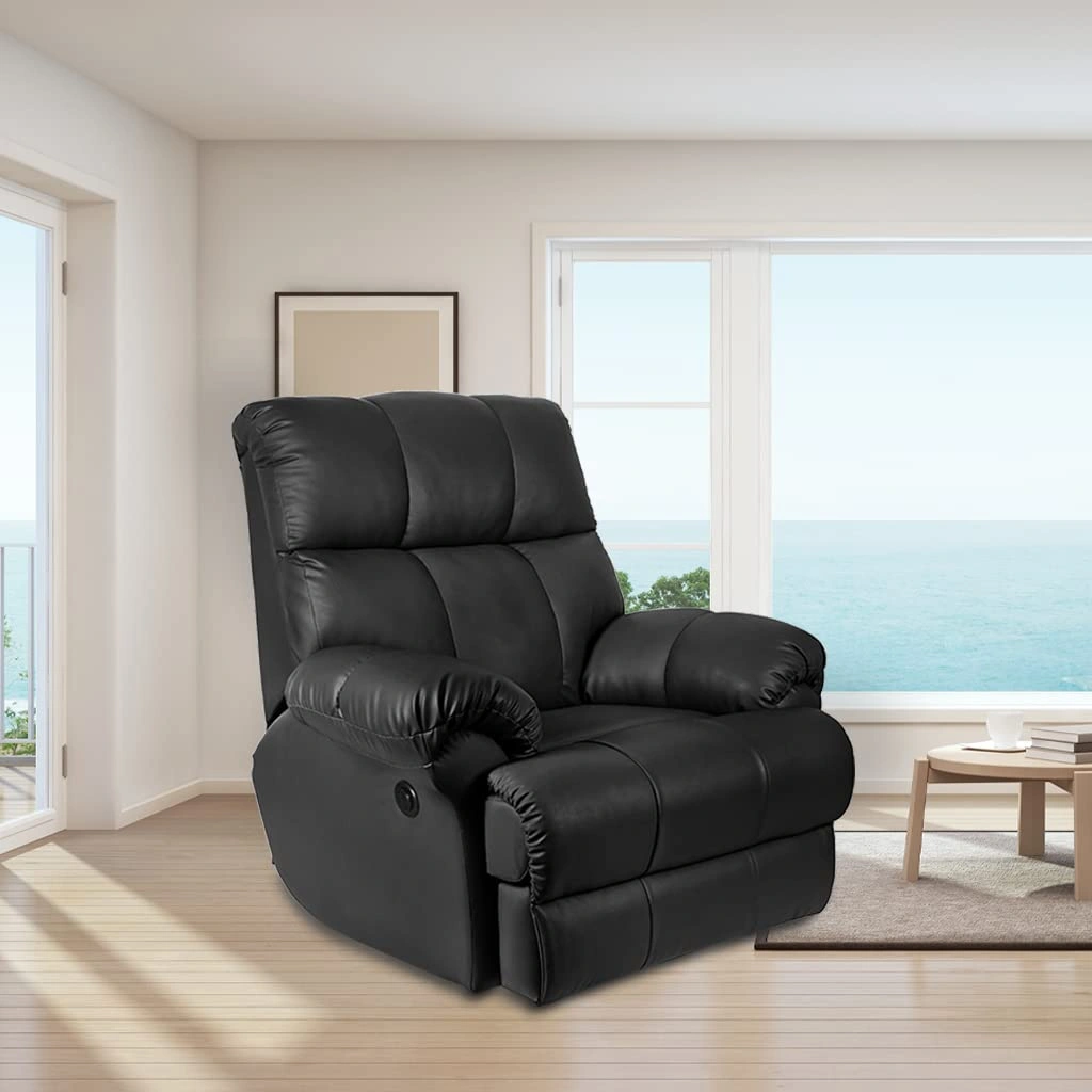 Casa Motorized Recliner for Living Room (Single Seater, Black)-1