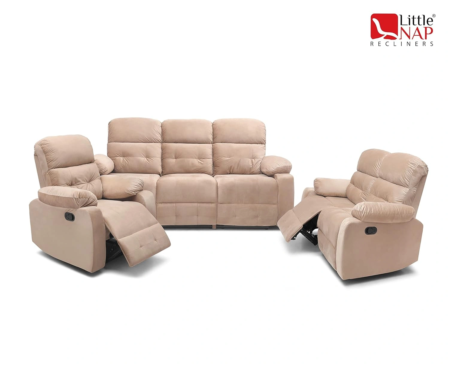 3 Seater Avion Three Seater Manual Recliner for Living Room (Beige,DIY)-5