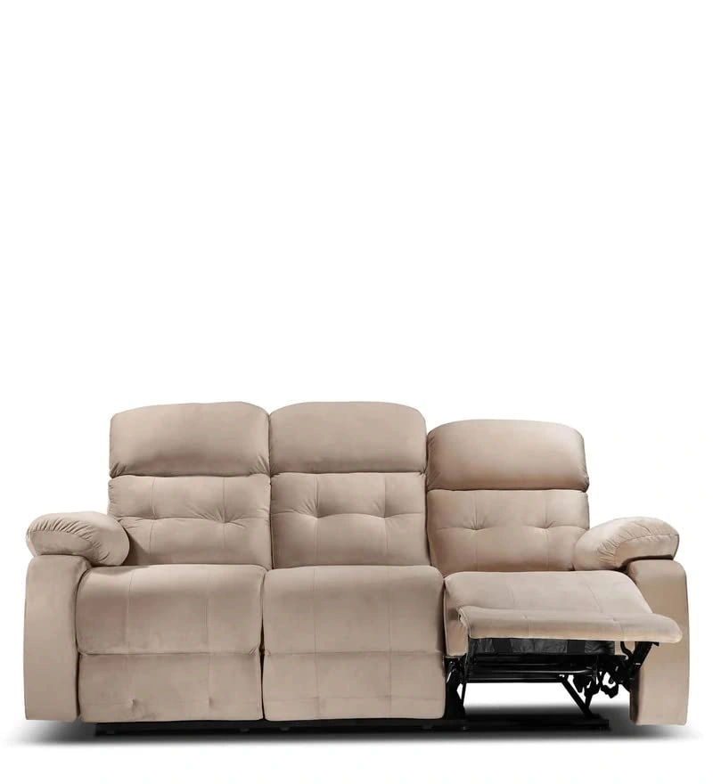 3 Seater Avion Three Seater Motorized Recliner for Living Room (Beige)-3