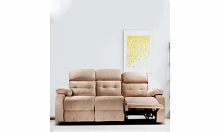 3 Seater Avion Three Seater Motorized Recliner for Living Room (Beige)