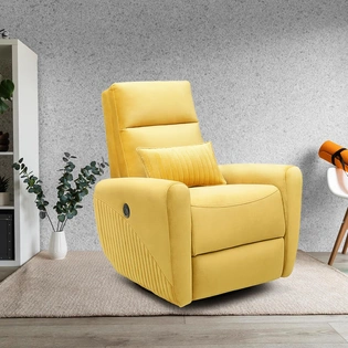 Motorized with Rocking & Revolving Recliner|for Home Relax (Nirvana,Yellow)