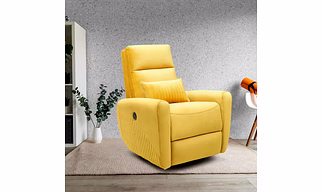 Motorized with Rocking & Revolving Recliner|for Home Relax (Nirvana,Yellow)