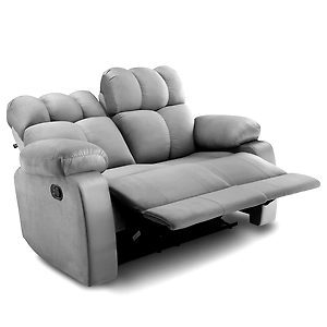 Helios Manual 2 Seater recliner for home relax (Fbaric, Grey)