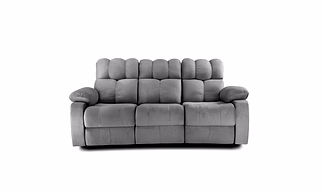 Helios 3 Seater Manual Recliner | for Home Relax  (Fabric,Grey)