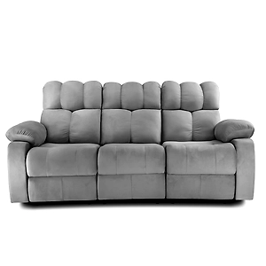 Helios 3 Seater Manual Recliner | for Home Relax  (Fabric,Grey)