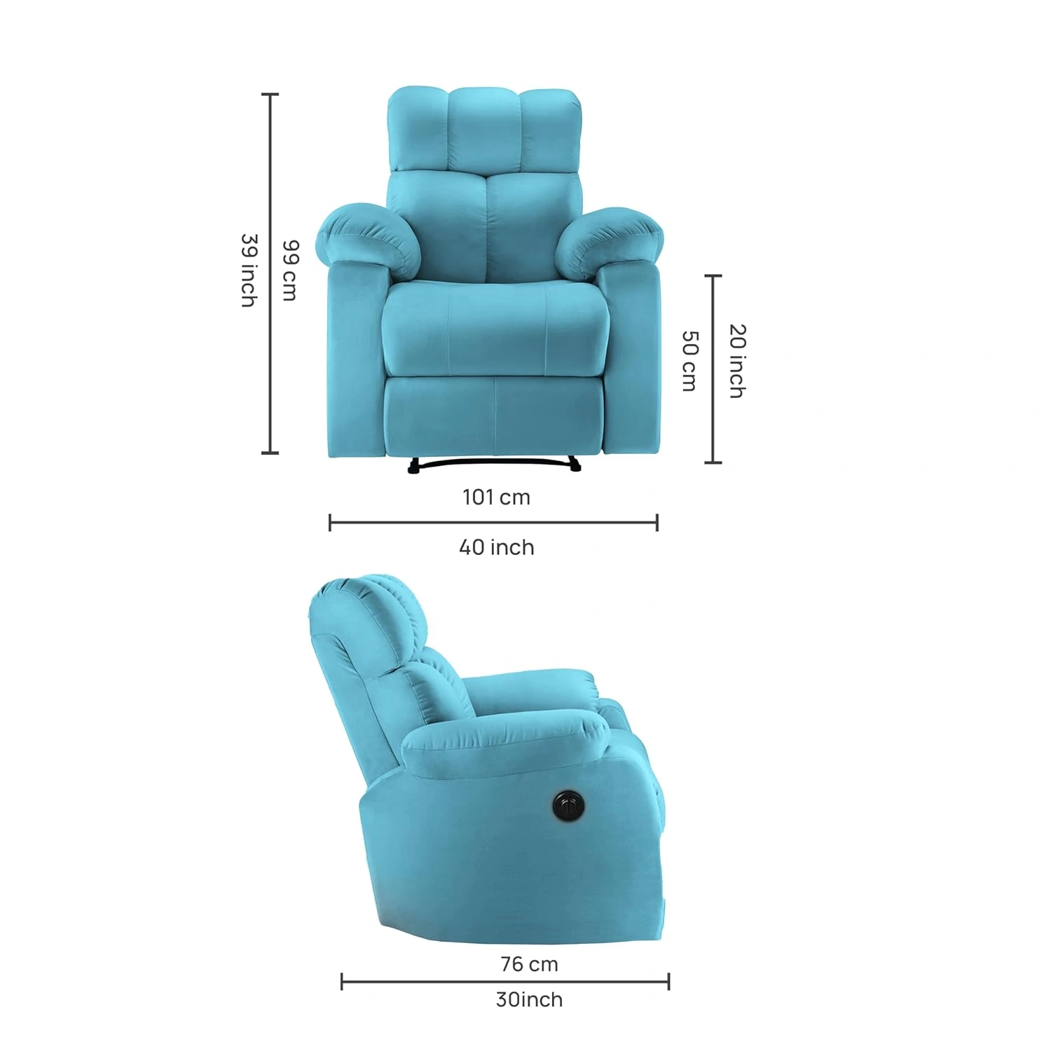 Helios Single Seater Motorized Recliner for Living Room (Tarquoise,DIY)-1