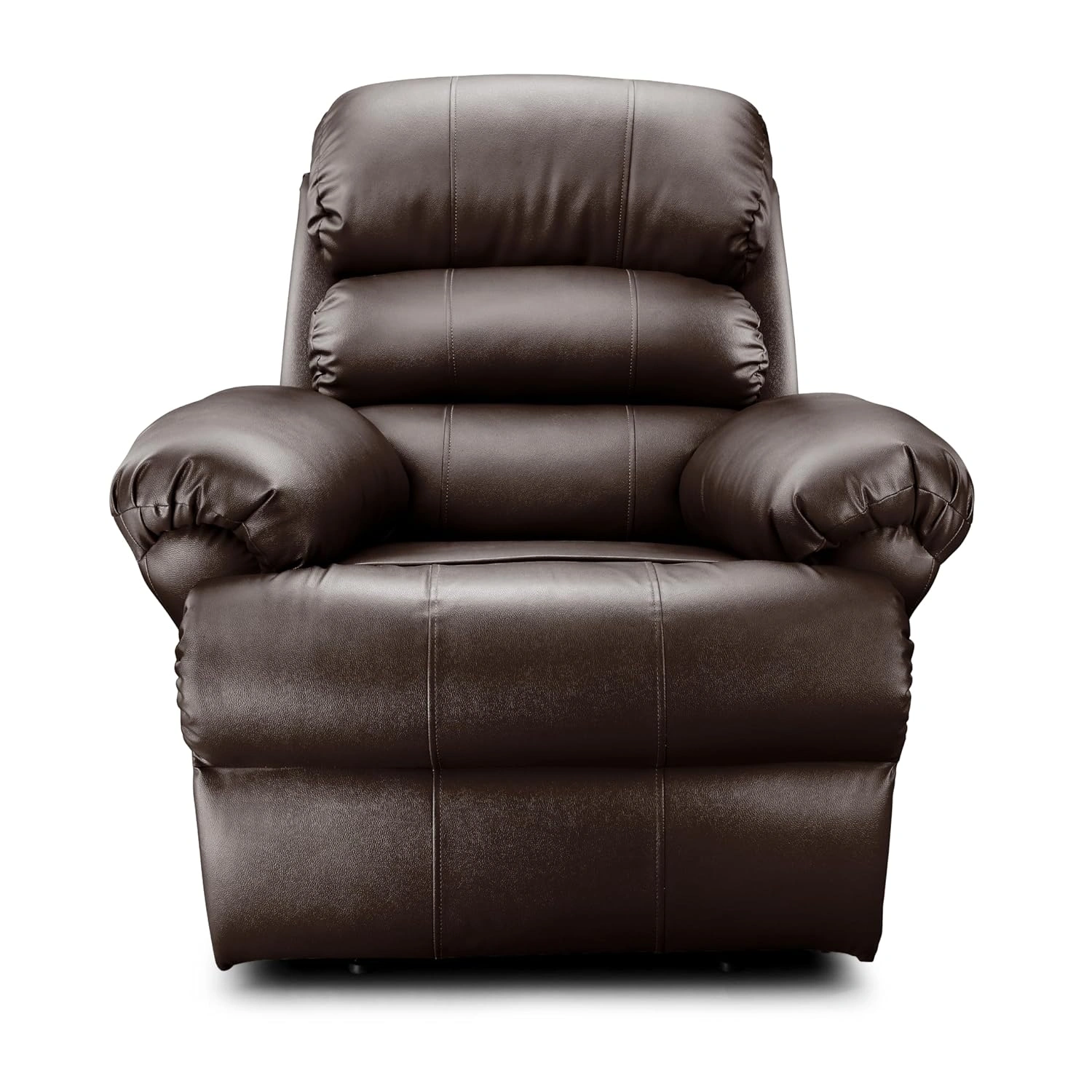 Quotium Single-Seater Manual Recliner for Living Room (Brown,DIY)-12430526