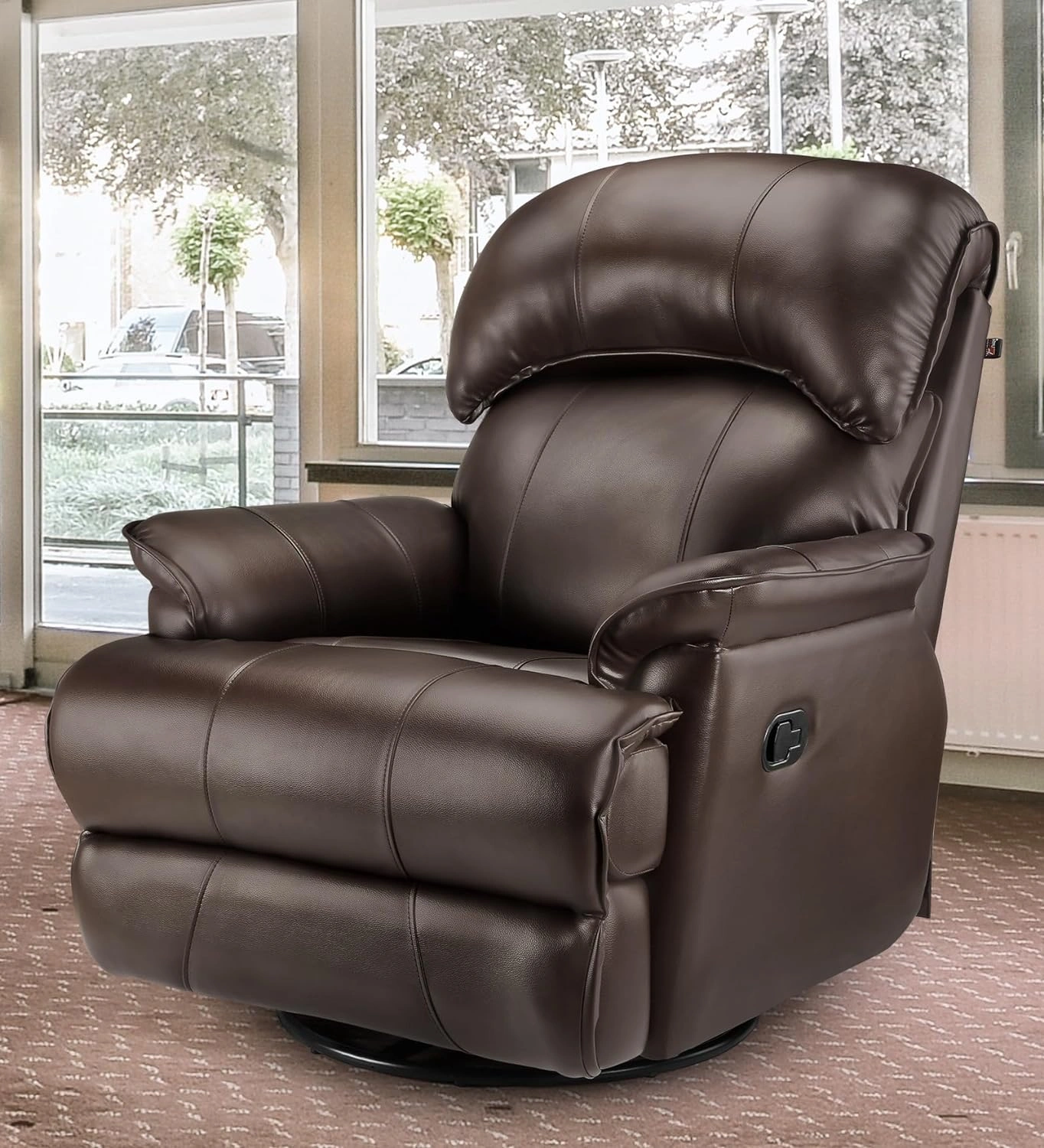 Livo Single Seater Manual Recliner with swivel Glider for Living Room (Brown, DIY)-1