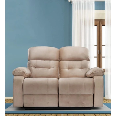 2 Seater Avion Two Seater Manual Recliner for Living Room (Beige,DIY)