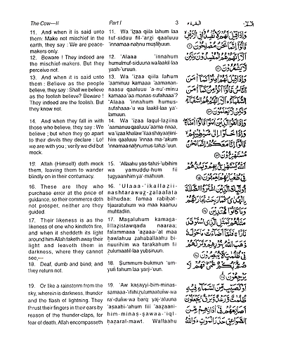 Holy Quran with Arabic Text, English Translation and Roman Transliteration – Pickthall-1