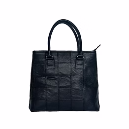 anam exim classic black leather tote bag – timeless style & functionality
