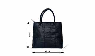 Classic Black Leather Tote Bag – Timeless Style & Functionality