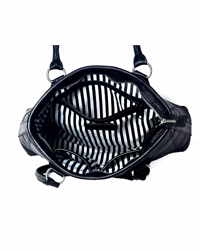 Classic Black Leather Tote Bag – Timeless Style &amp; Functionality-4