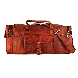 Leather duffle bag