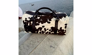 Leather hairon Duffle bag