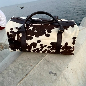 Leather hairon Duffle bag