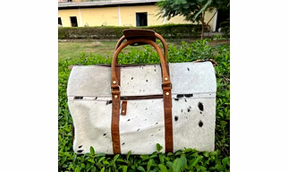 Cowhide Duffel Bag, Holdalls Travel Bag, Hand Carry Leather Bag for Women/ Men, Boys & Girls Trip Bag, Gym Luggage Bag, Shoulder Duffle Bag