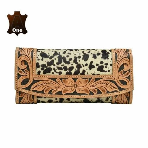 LEATHER TOOLED LADIES CLUTCH-12089352