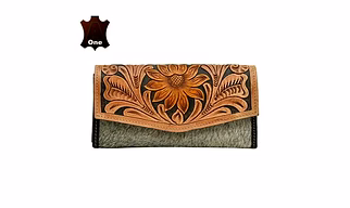 LEATHER TOOLED LADIES CLUTCH