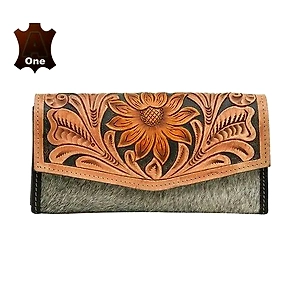 LEATHER TOOLED LADIES CLUTCH