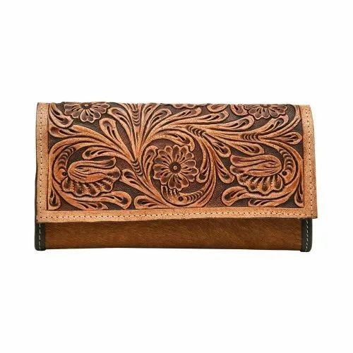 LEATHER TOOLED LADIES CLUTCH-1