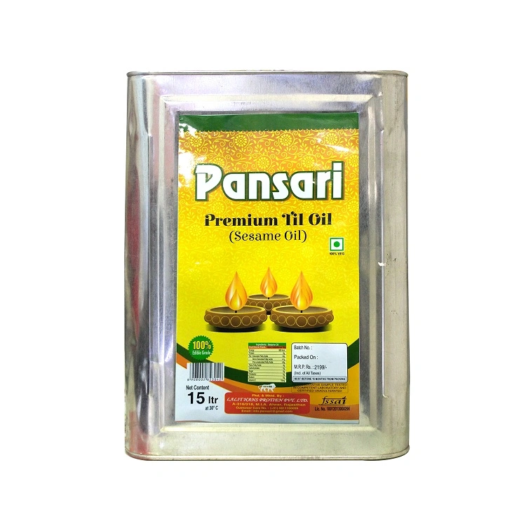 Premium PANSARI Till Oil 15L Tin - Nutty Flavor &amp; Health Benefits-8908002823042