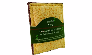 COCONUT KITCHEN SCRUBBERS WITH CELLULOSE SPONGES