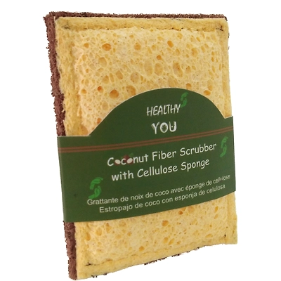 HICLEAN COCONUT KITCHEN SCRUBBERS WITH CELLULOSE SPONGES