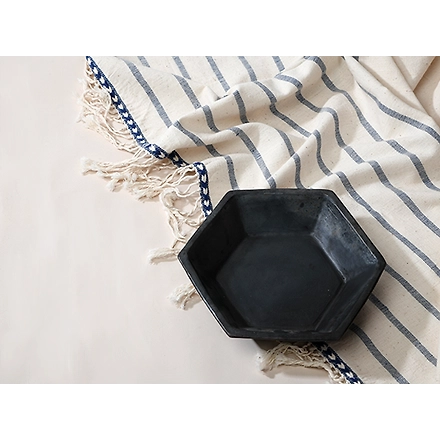 Longpi Pottery Serving Bowl - Hexagon-3