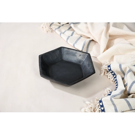 Longpi Pottery Serving Bowl - Hexagon-11952732