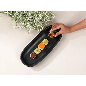 Longpi Pottery Rectangle Platter - Long