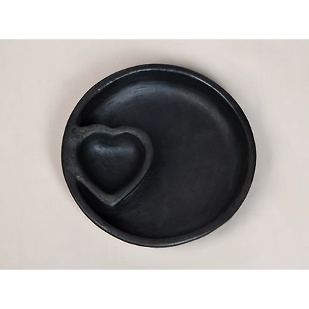 Longpi Pottery Platter With Dip Bowl-3