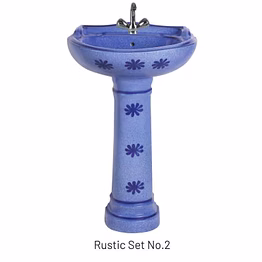 rustic set 2 wash basin pedestal