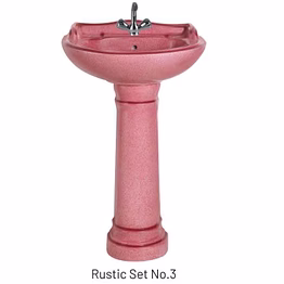 rustic set 3 wash basin pedestal