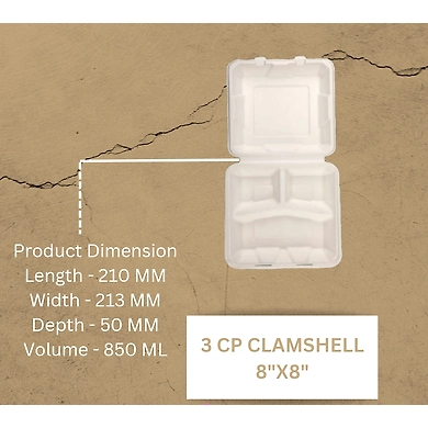 3 CP CLAMSHELL 8&quot;X8&quot;-12158500