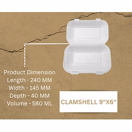 clamshell 9"x6"