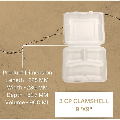 3 CP CLAMSHELL 9&quot;X9&quot;-12158522