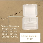 3 CP CLAMSHELL 9"X9"