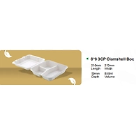 3 CP CLAMSHELL 8&quot;X8&quot;