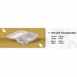 10*6 2cp clamshell box