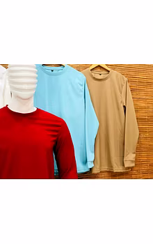 Waffle Knit Plain Long Sleeve
