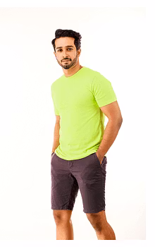 Pale Olive Green Short Sleeve Crew Neck