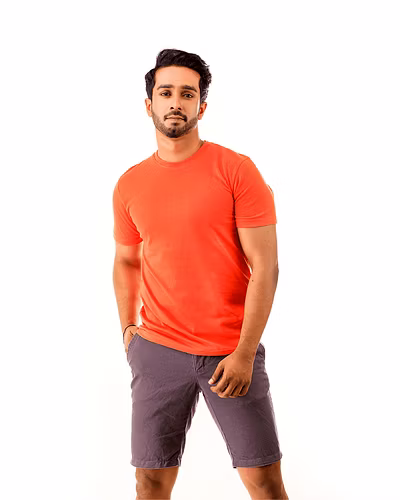 Portland Orange Short Sleeve Crew Neck-KL006329-1