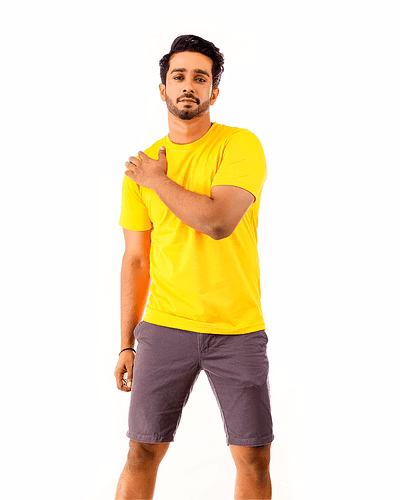 Banana Yellow Short Sleeve Crew Neck-KL006503-1