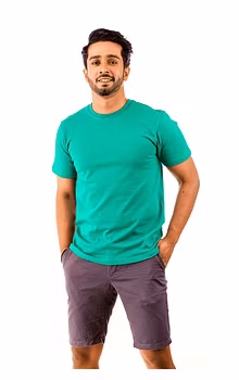 Dark Aquamarine Short Sleeve Crew Neck