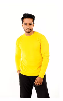 Naples Yellow Long Sleeve Crew Neck