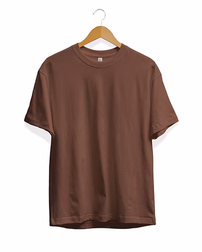 Pastel Brown Short Sleeve Crew Neck-KL006502-1
