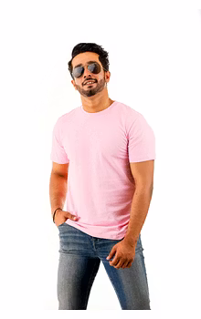 Pink Rose Short Sleeve Crew Neck