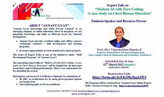 Expert Talk on “Modern AI with Zero Coding: A case study on Chest Disease Detection” 